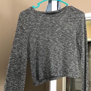 Grey sweater crop too